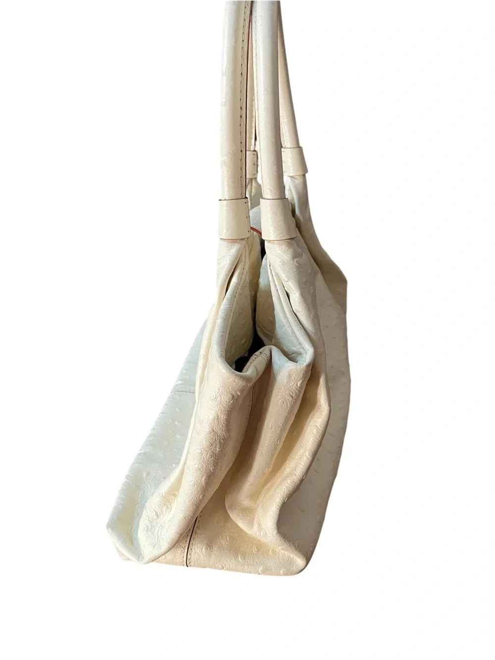 Cream Kate Spade Textured Leather Tote Handbag with Turn-Lock Detail